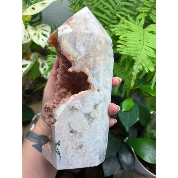 Large Pink Amethyst Druzy Tower – Self-Standing Statement Piece - Picture 5 of 8